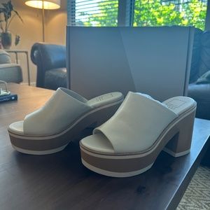 Dolce Vita Clear Emery Ivory Leather Heels Size 9